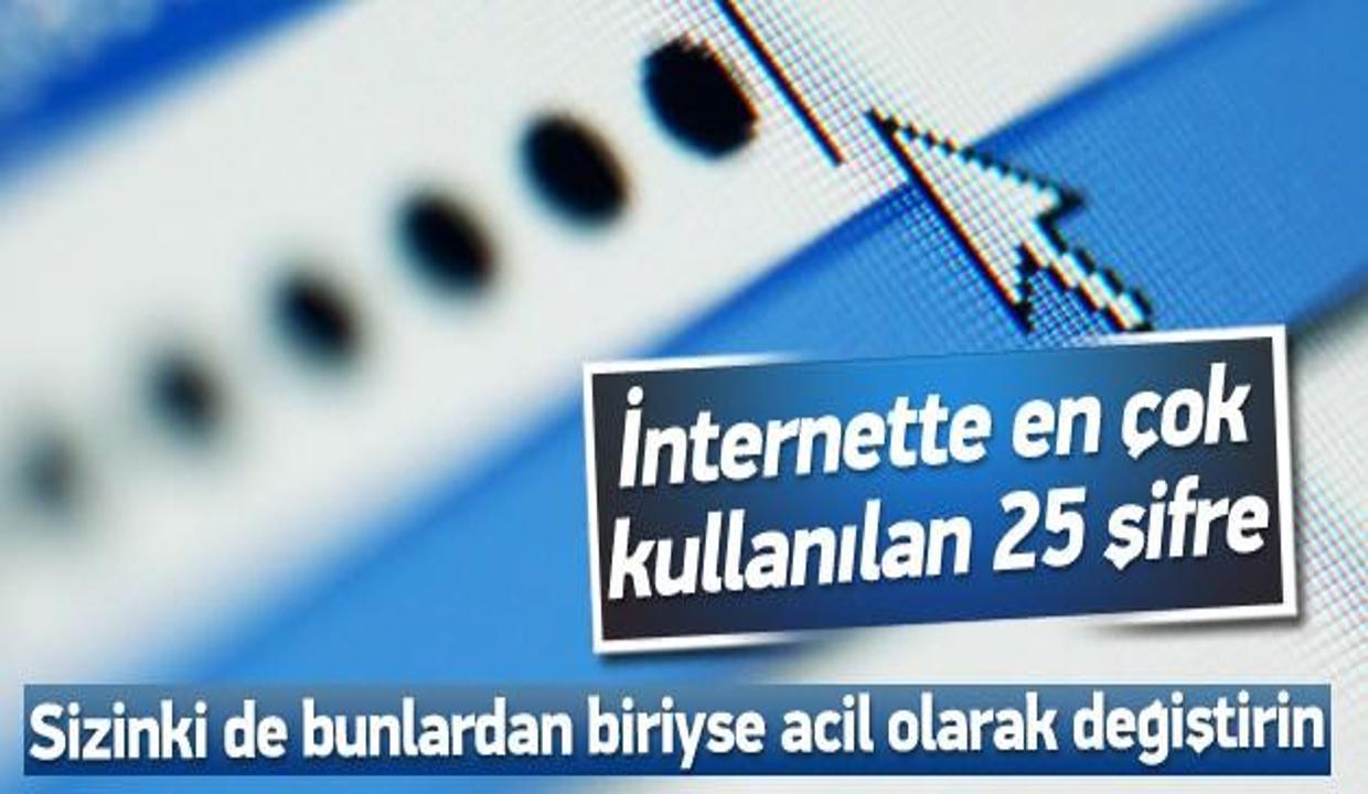 İnternette en çok kullanılan 25 şifre