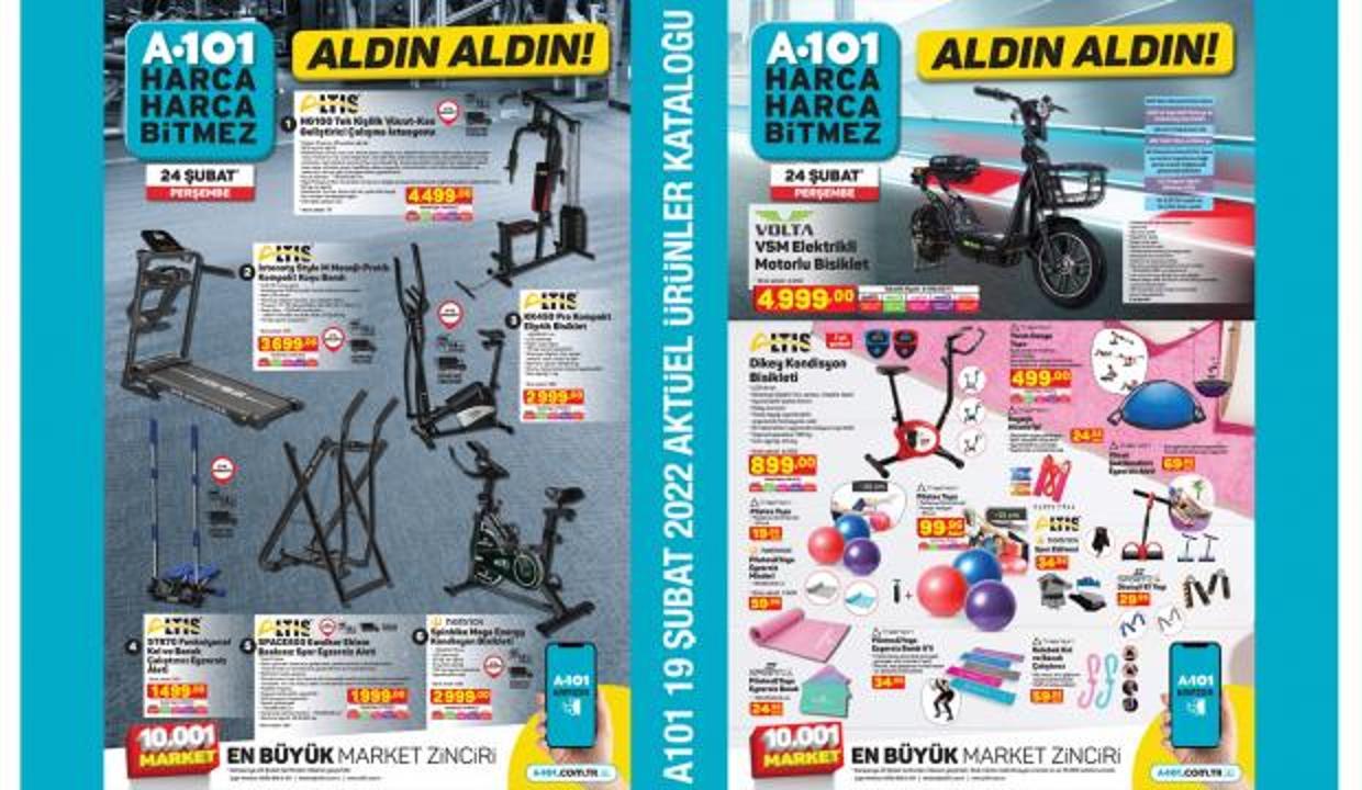 A101 24 Şubat 2022 aktüel kataloğu! Spor aletleri, mobilya