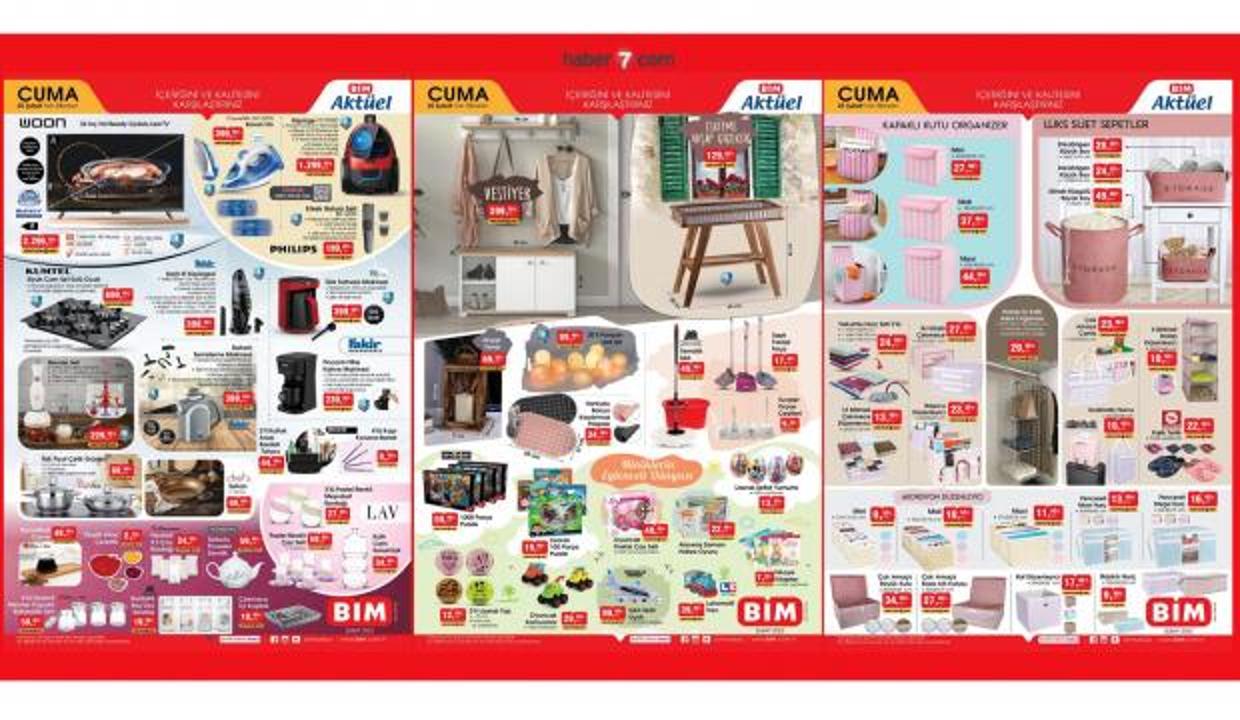 BİM 25 Şubat aktüel kataloğu! Vestiyer, ahşap eskitme