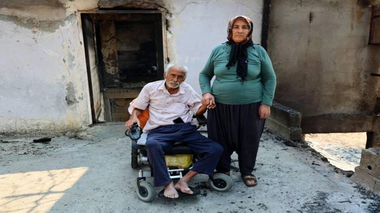 Aladağ’da evleri küle dönen yaşlı çiftin feryadı: Ana yurdum burası, dayanamıyorum