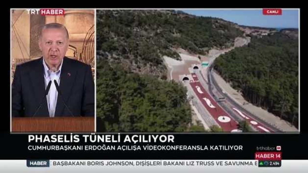 Erdoğan'dan Phaselis Tüneli açılışında net mesaj: Hiçbir sıkıntımız  kalmayacak - Video 7