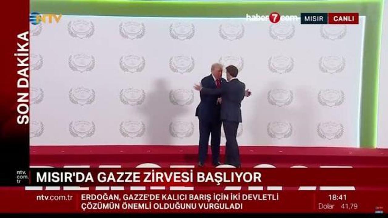 Trump ve Macron adeta bilek güreşi yaptılar: Gazze Zirvesi'nde ilginç anlar!