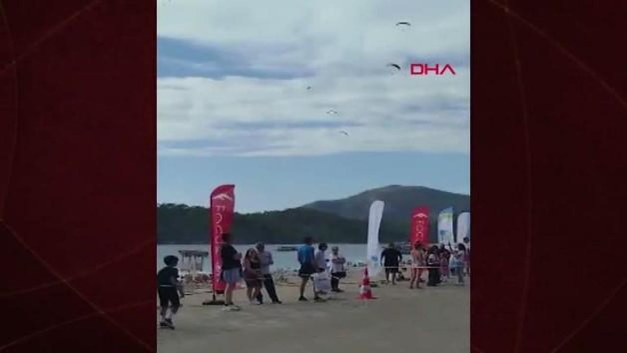 Fethiye'de yamaç paraşütleri havada çarpıştı!
