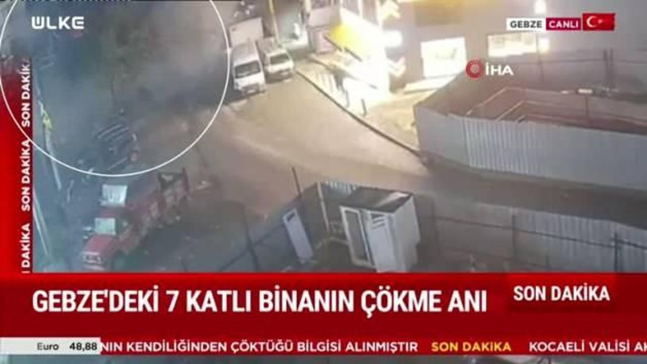 Gebze'deki binanın çökme anı kamerada