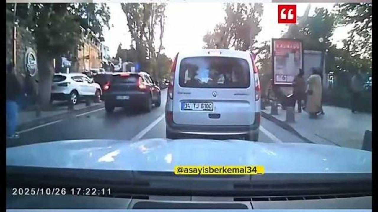 Hem suçlu hem güçlü! Ters yönden giren maganda yayaya saldırdı