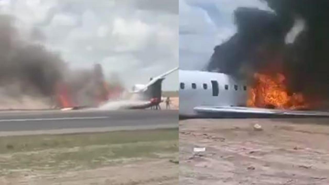 Afrika ülkesinde Bakan ve 20 kişilik ekibi taşıyan uçak pistten çıktı!