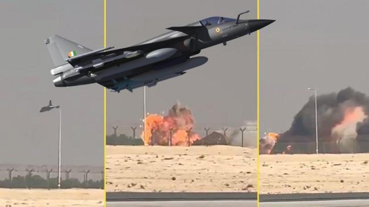 Bir Hint Tejas savaş jeti, Dubai Air Show'da yere çakıldı