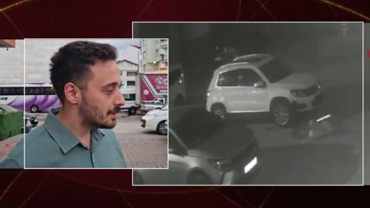 Sokak köpekleri park halindeki aracı parçaladı: O anlar kamerada