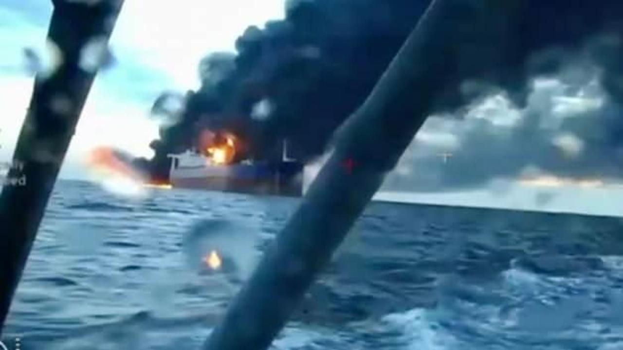 Karadeniz'deki geminin vurulma anı ortaya çıktı