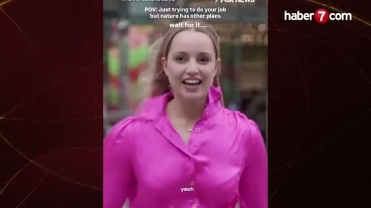 Canlı yayında ilginç anlar! Muhabirin yüzüne kuş çarpınca haber yarıda kaldı