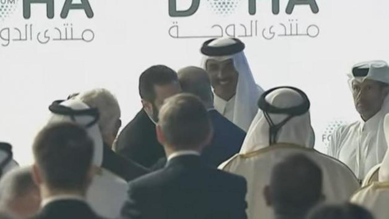 Doha'da İsrail'i korkutan mesaj! Liderlerin Hakan Fidan'ı görünce tepkisi viral oldu