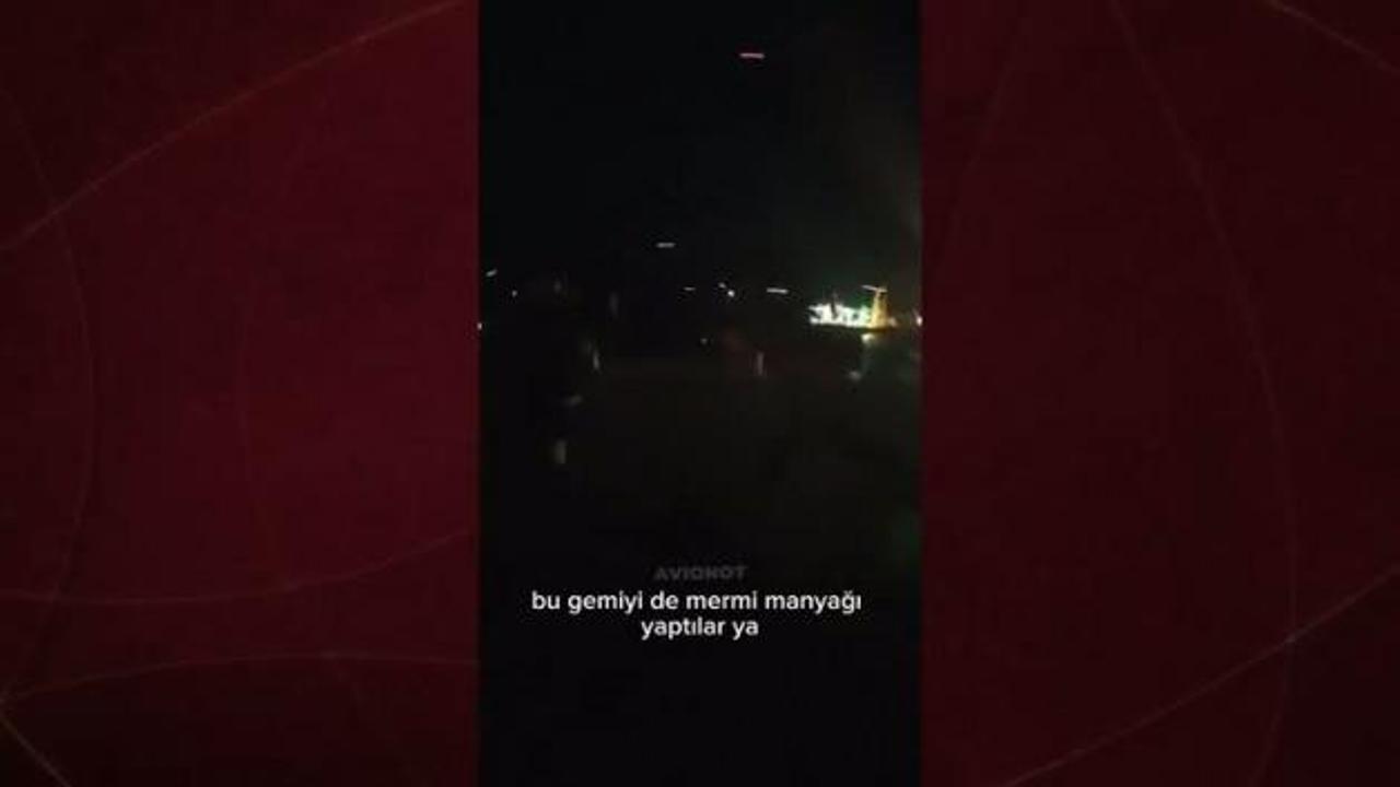 Savaşın ortasında kalan Türk mürettebattan yeni görüntüler: Bu gemiyi de mermi manyağı yaptılar