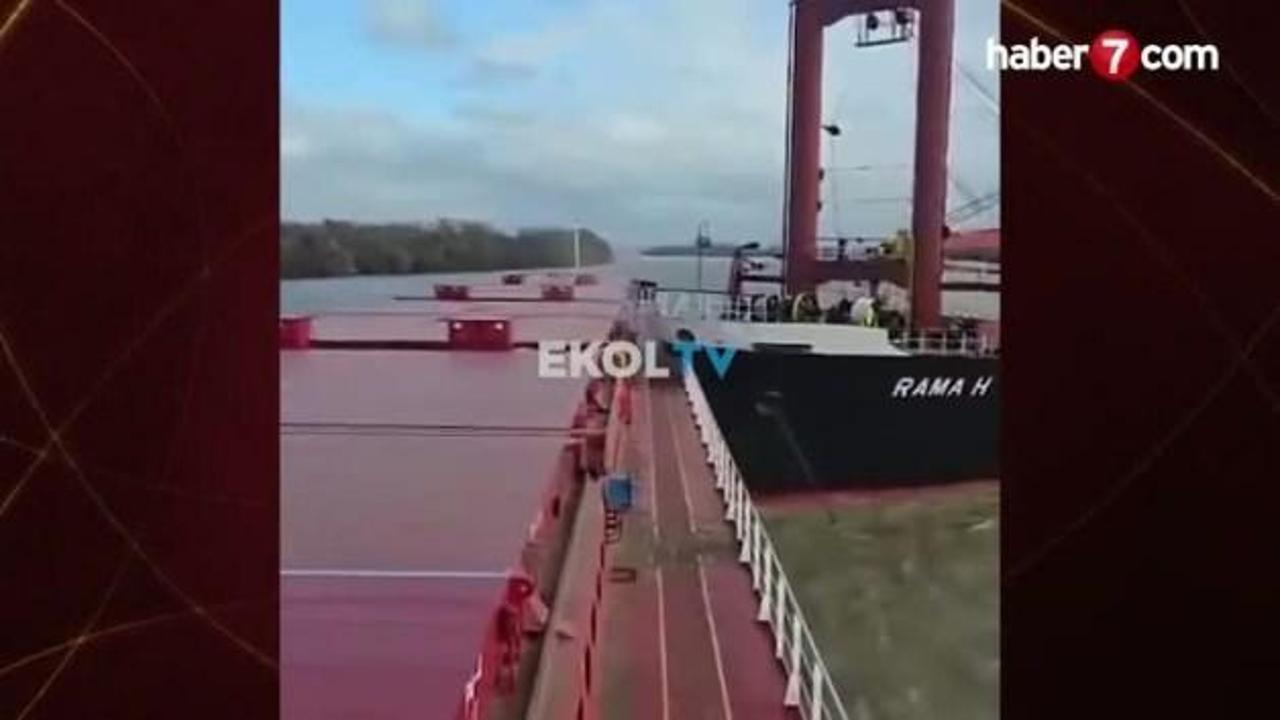 Türk gemisinin duran gemiye çarptığı o anlar kamerada!