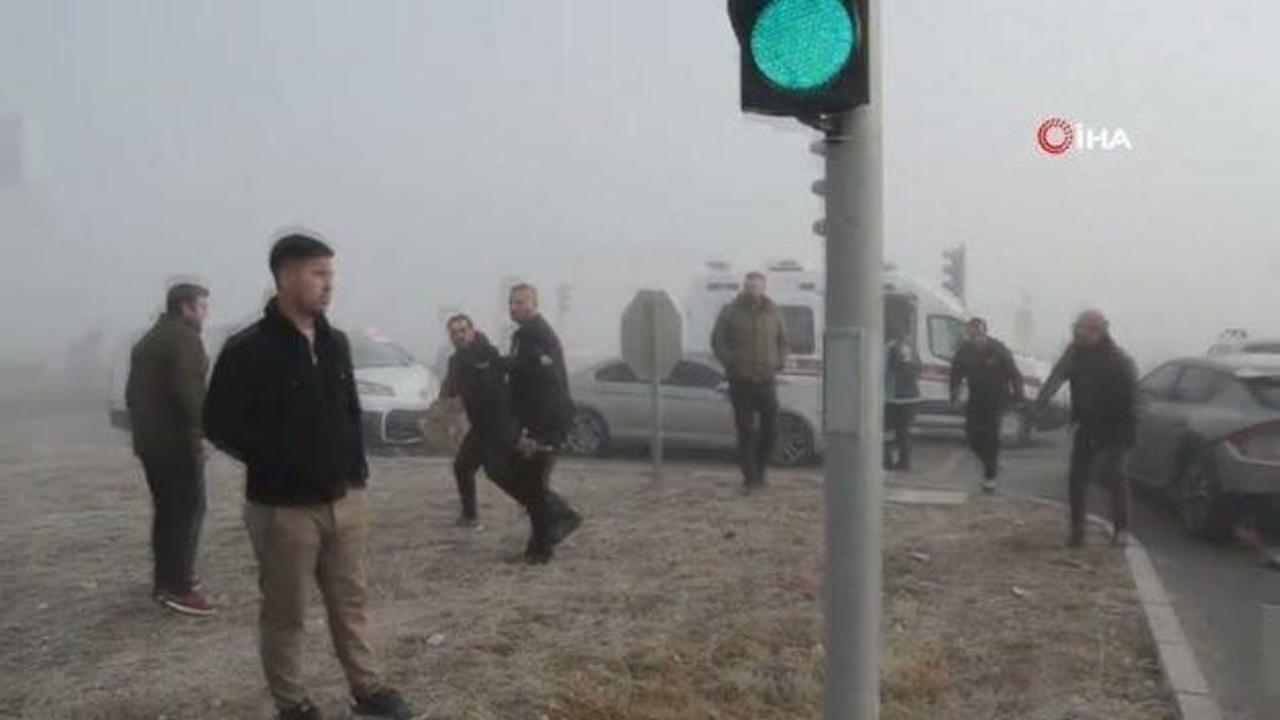 Aksaray’da sisli havada zincirleme kaza: 1 yaralı