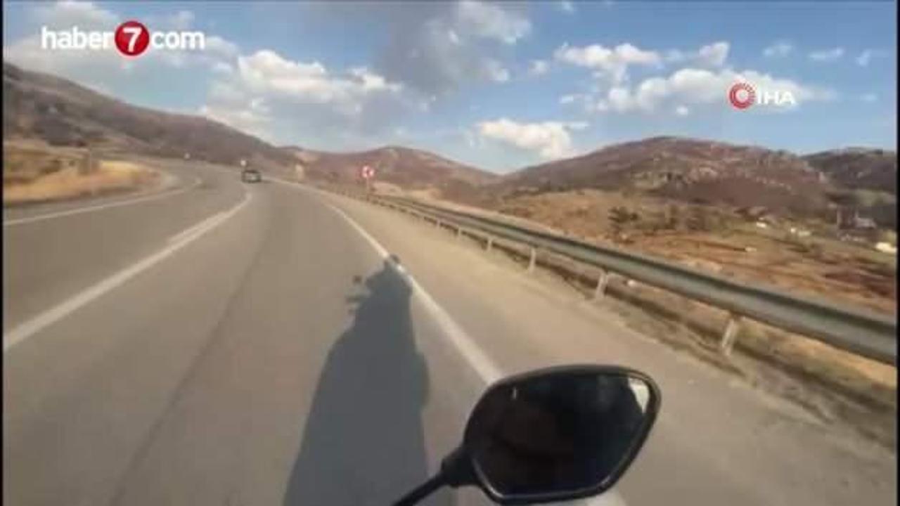 İddia uğruna yola çıktı, motosikleti ile bin kilometreyi aştı