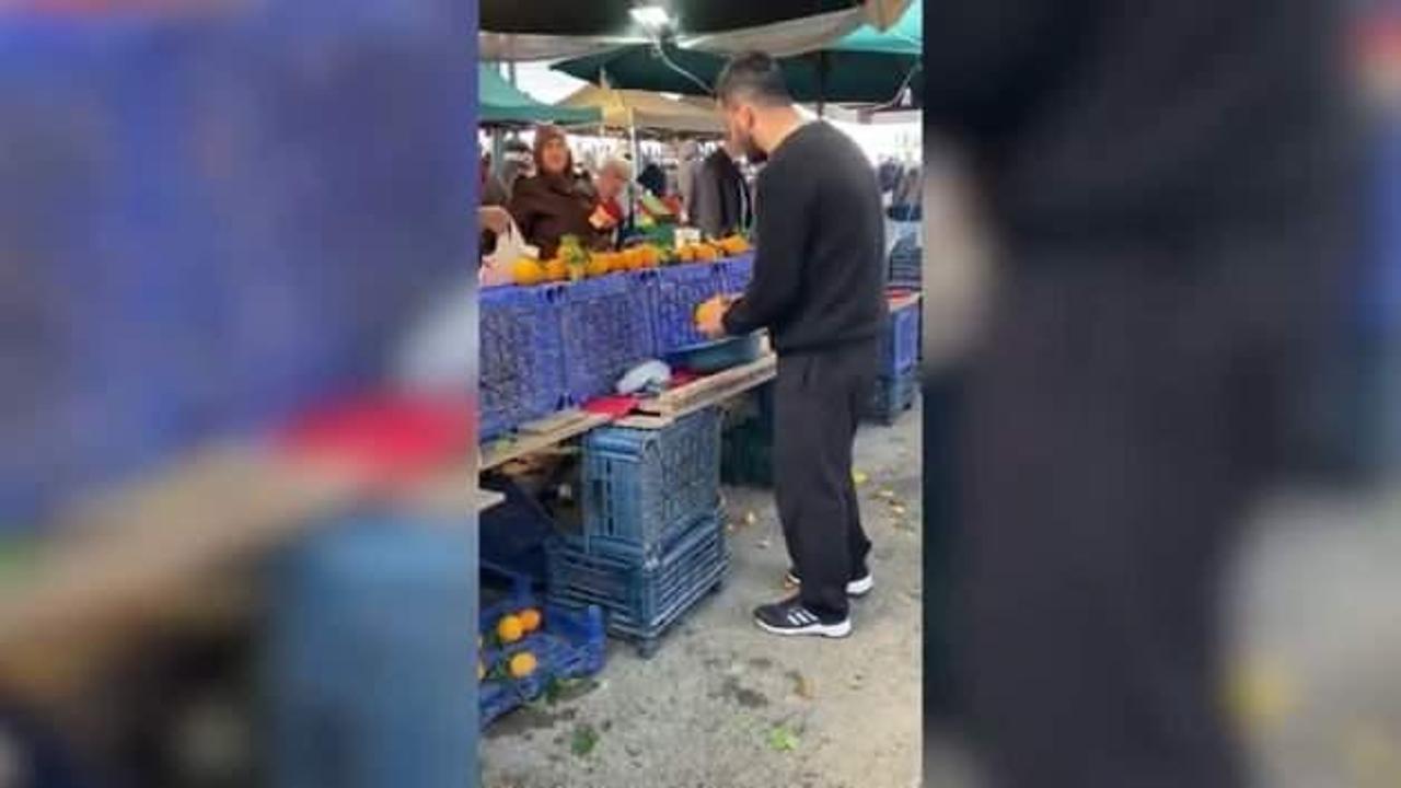 Pazarcının “sulu portakal” hilesi ifşa oldu!