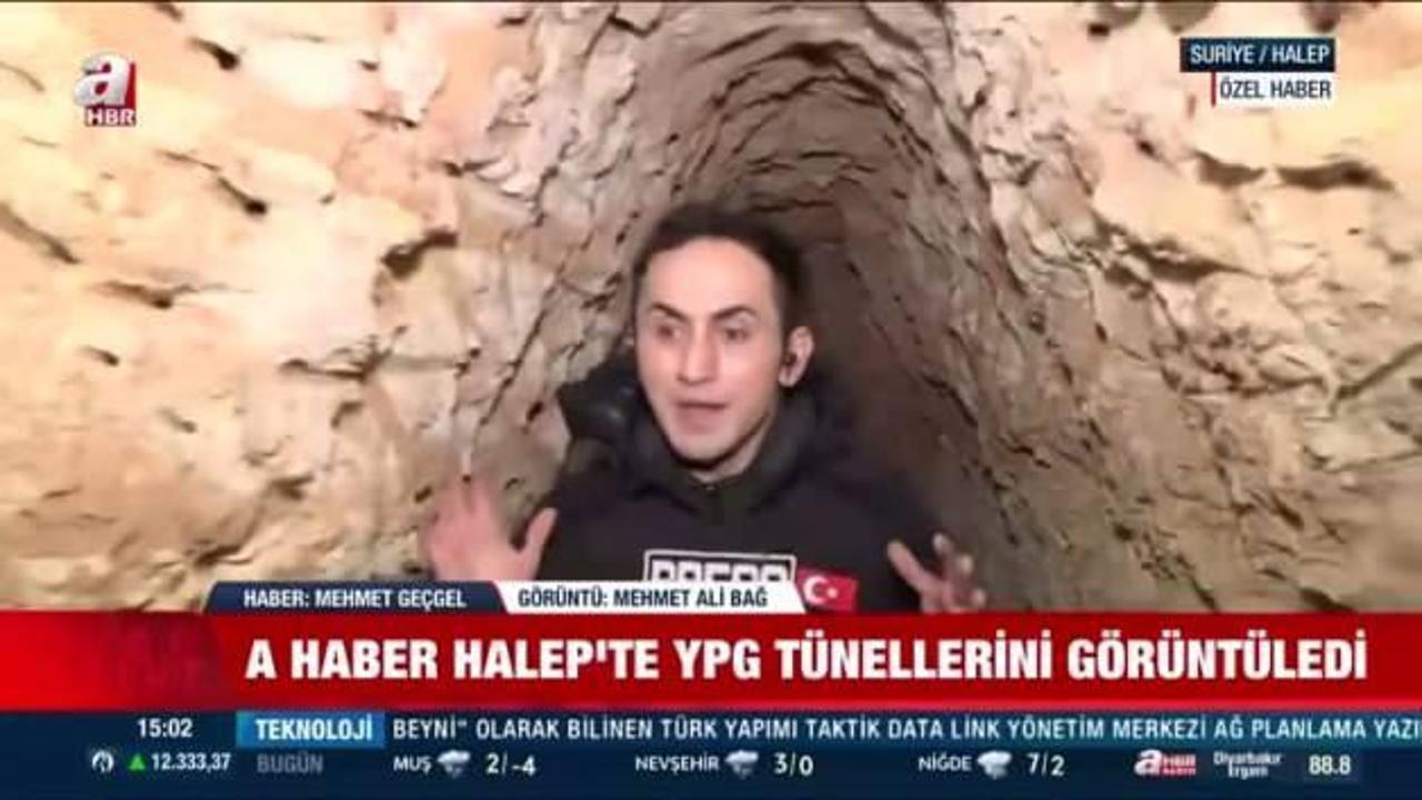 Halep'te YPG'li teröristlerin kazdığı tüneller ilk kez görüntülendi