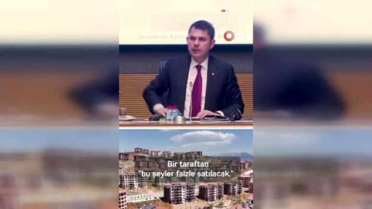 Bakan Kurum muhalefetin depremzedeye evler "faizle satılıyor" yalanlarına cevap verdi