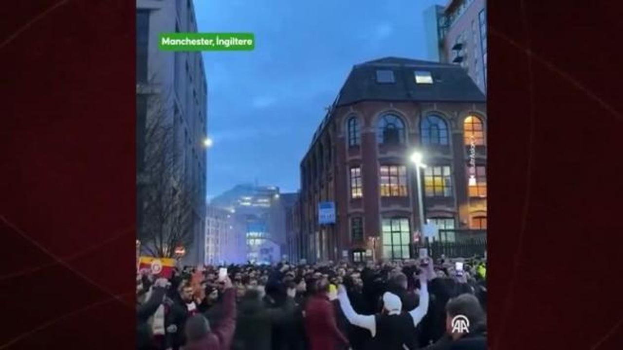 Galatasaray taraftarından İngiltere'de Filistin'e destek
