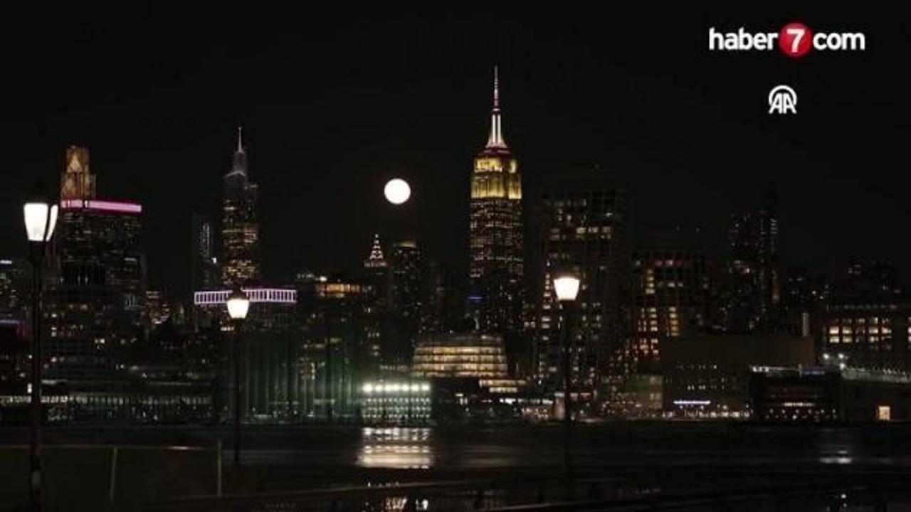 New York'ta 'Şubat Dolunayı' hızlandırılmış çekim tekniğiyle görüntülendi