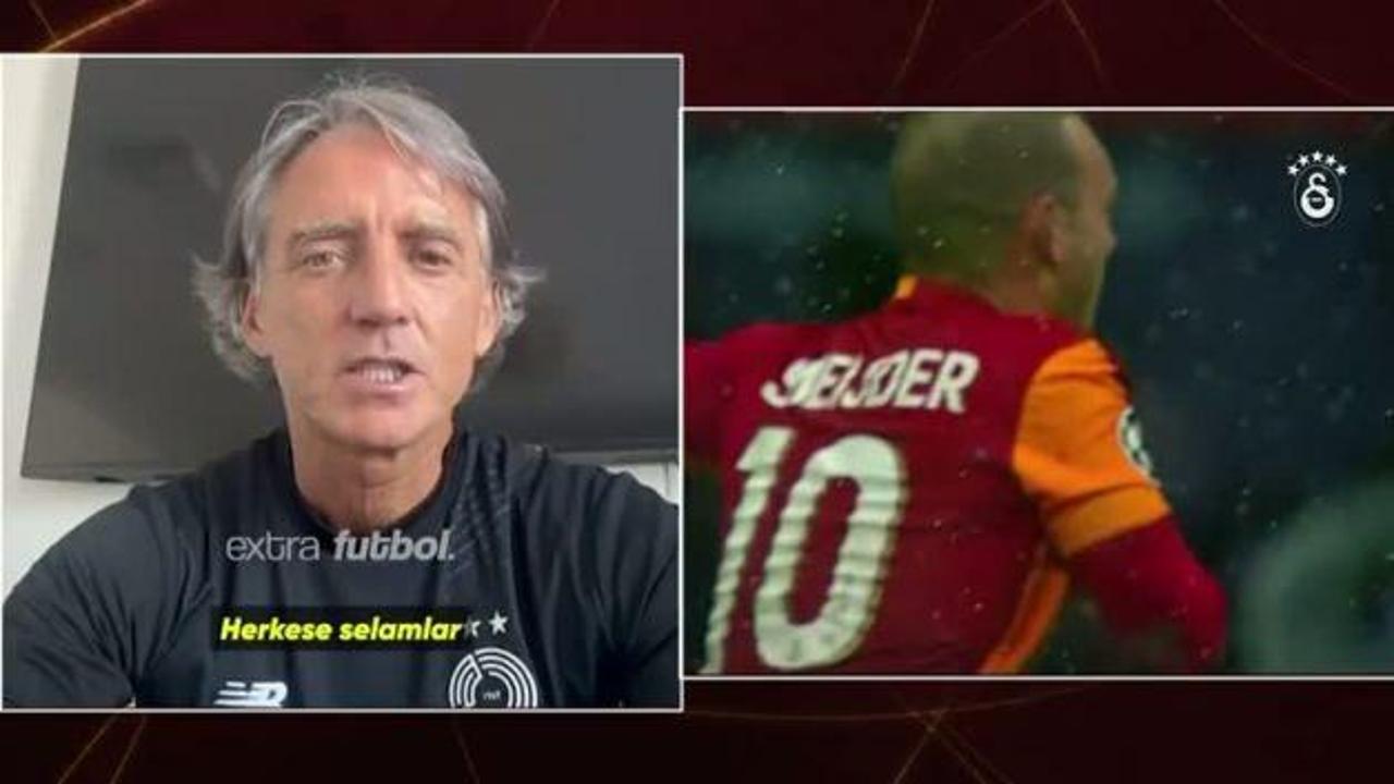Galatasaray'ın eski teknik direktörü  Mancini sarı-kırmızılı takıma yıllar önceki tarihi zaferi hatırlattı.