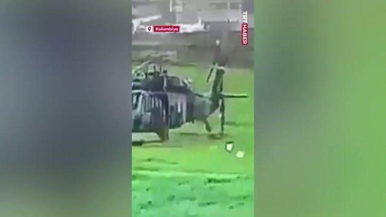 Kolombiya'da askeri helikoptere yıldırım çarptı, 1 personel yaralandı