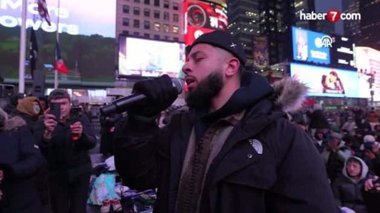 New York'un ünlü Times Meydanı'nda iftar programı düzenlendi