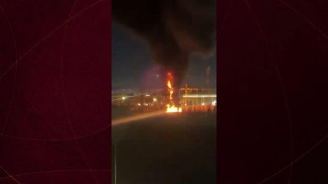 Bağdat'ta İHA saldırısı: Havalimanında yangın alarmı