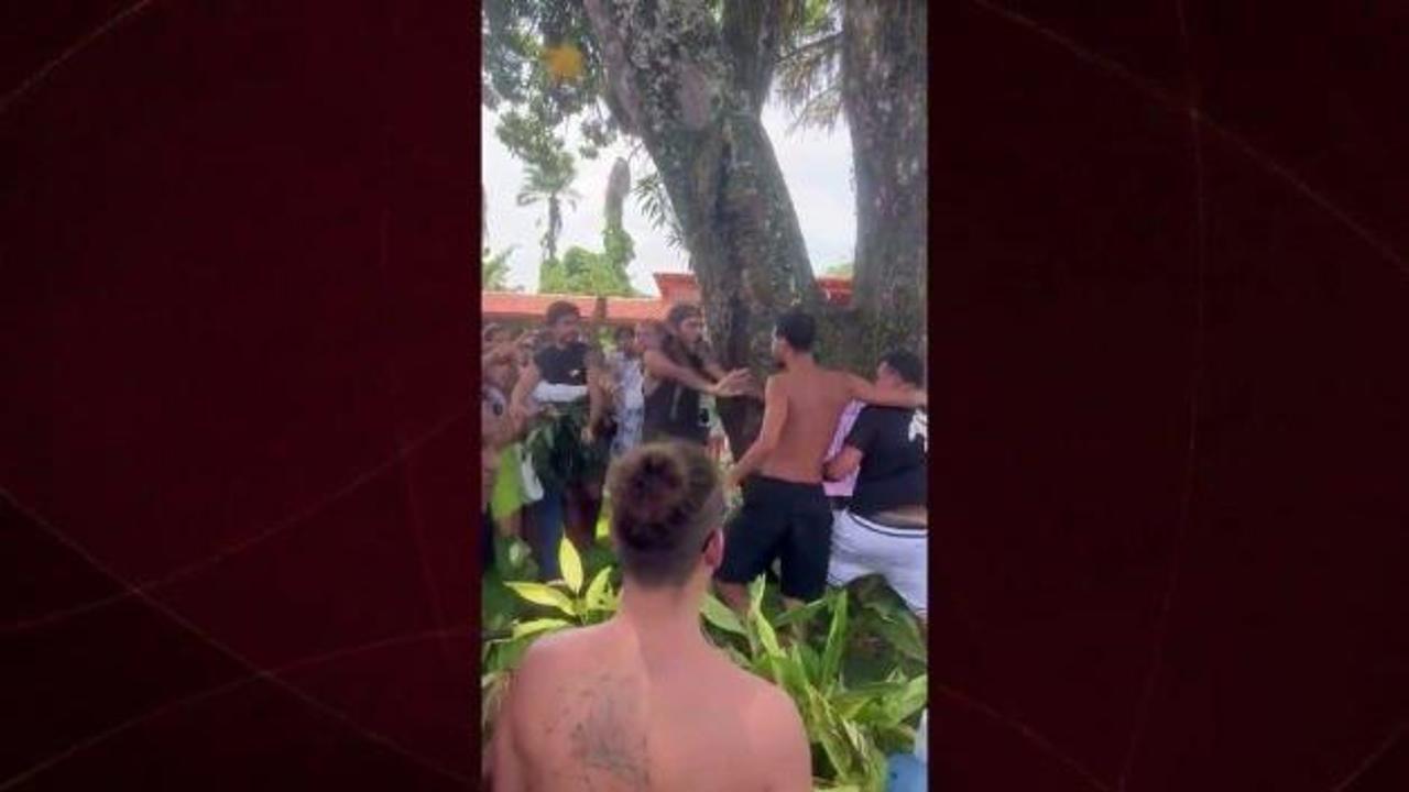 Brezilya'da Filistin bayrağı taşıyan kadına saldıran İsraillilere yerel halk tepki gösterdi