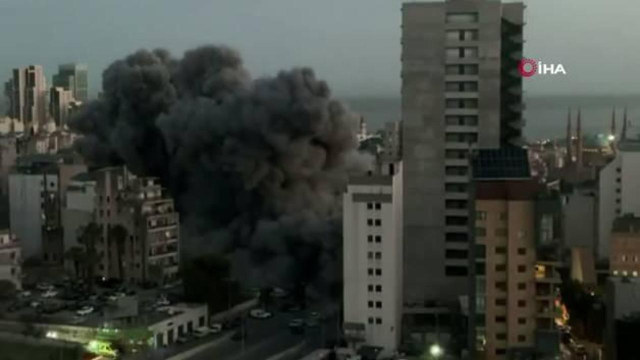 İsrail, Lübnan’da 15 katlı binayı yerle bir etti