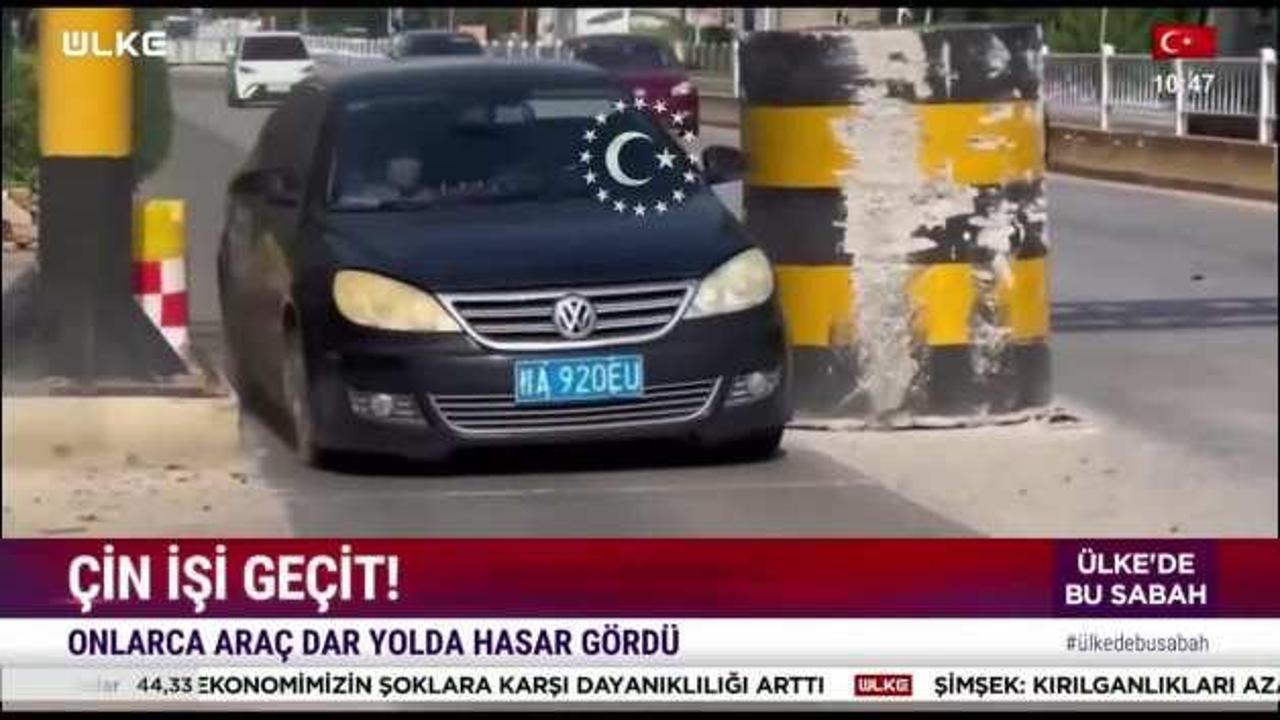 Çin'de daraltılan yollar sürücülerin kabusu oldu: Lüks araçlar hasar aldı