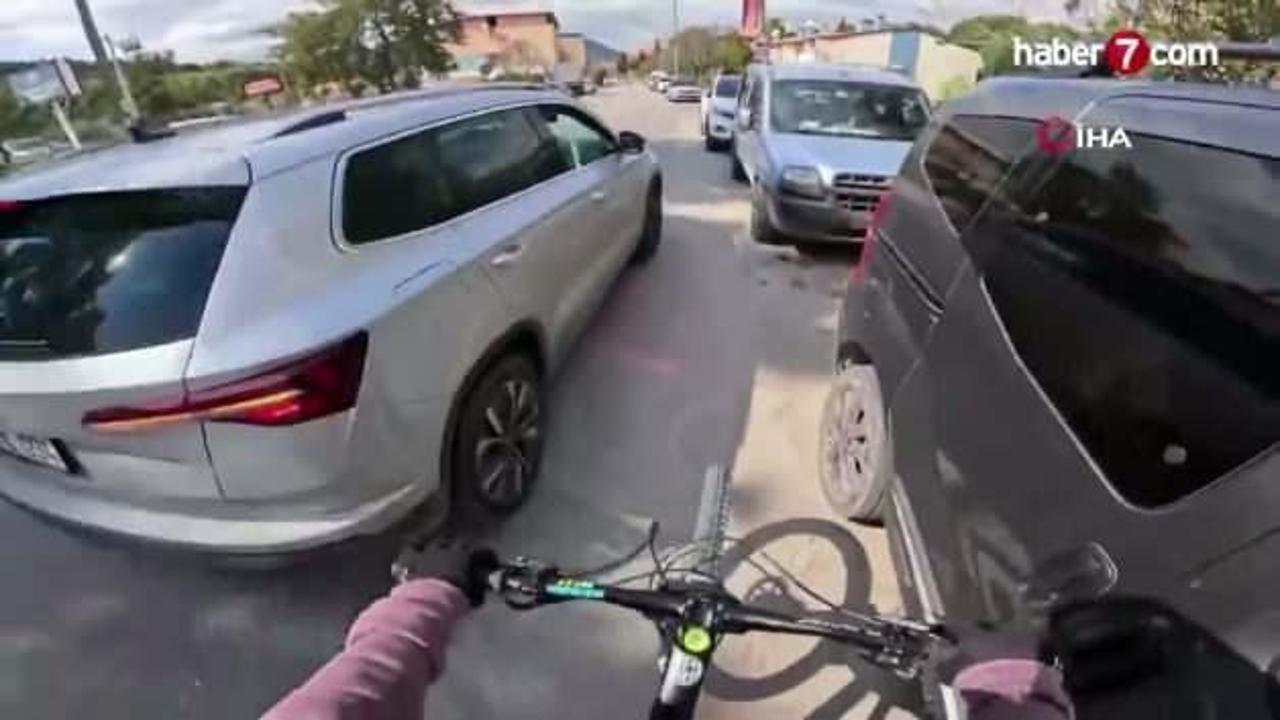 Bisikletli genci sıkıştıran sürücüye 180 bin lira ceza kesildi