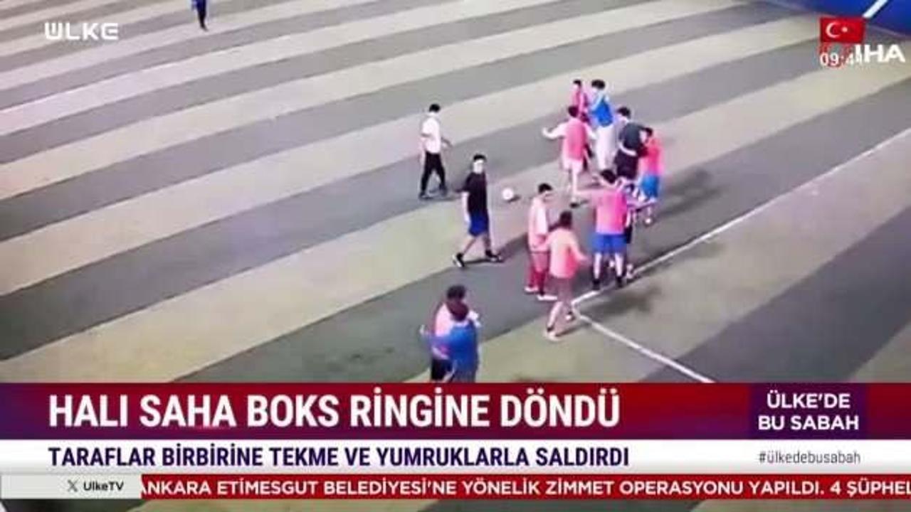 Stres atmak için gittikleri halı saha maçında yumruklar konuştu