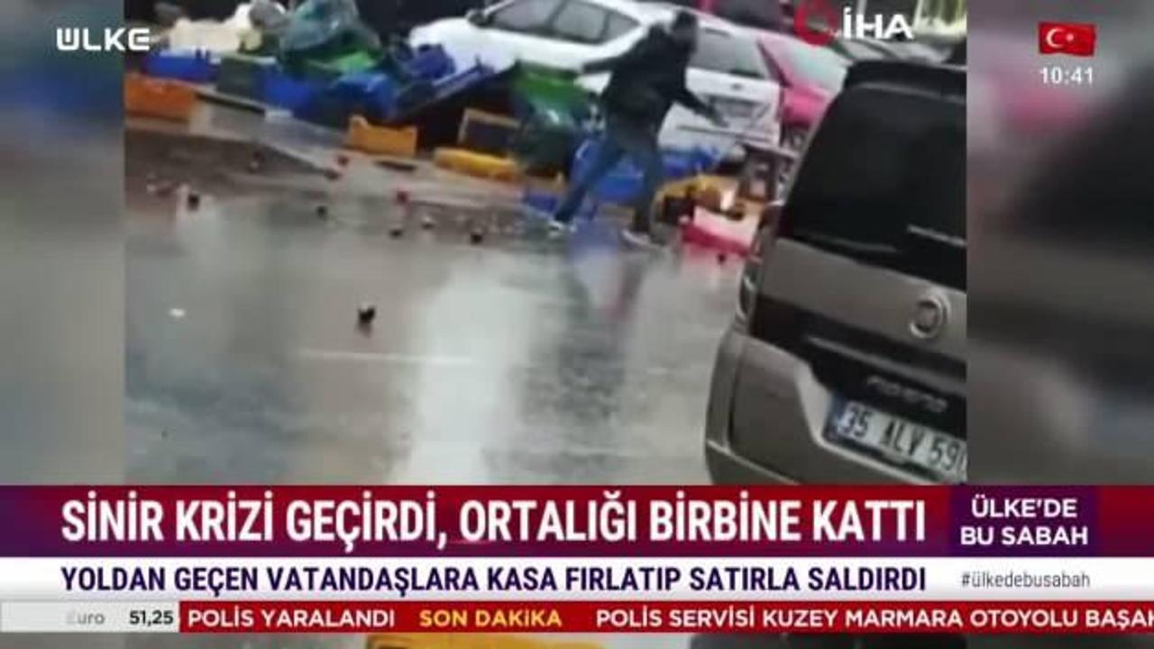 İzmir'de cinnet getiren manav satırla dehşet saçtı