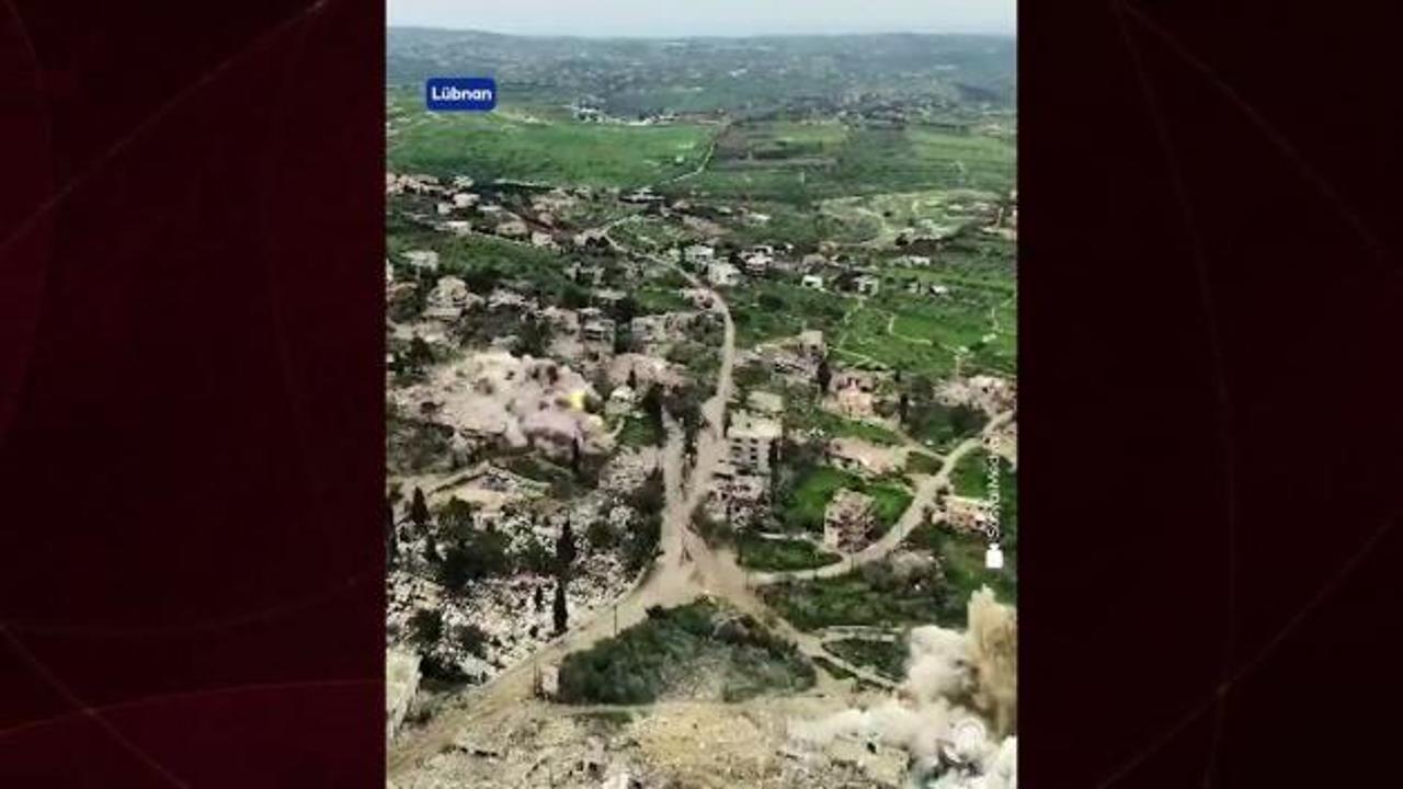 İsrail ordusu paylaştı: Güney Lübnan’da yıkım görüntüleri