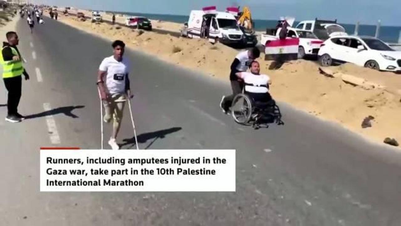 En acı maraon! 10. Filistin Uluslararası Maratonu'nda yürekleri kor gibi yakan anlar