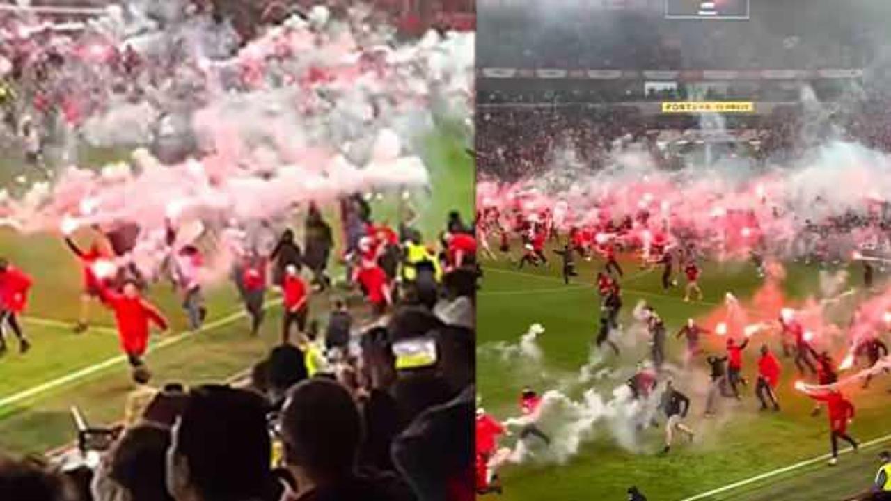 Çekya'da tarihi derbi eşi benzeri görülmemiş olayla yarıda kaldı