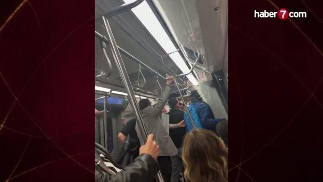Şampiyonluk kutlaması sırasında metroda taraftarlar ve yolcular arasında kavga çıktı!