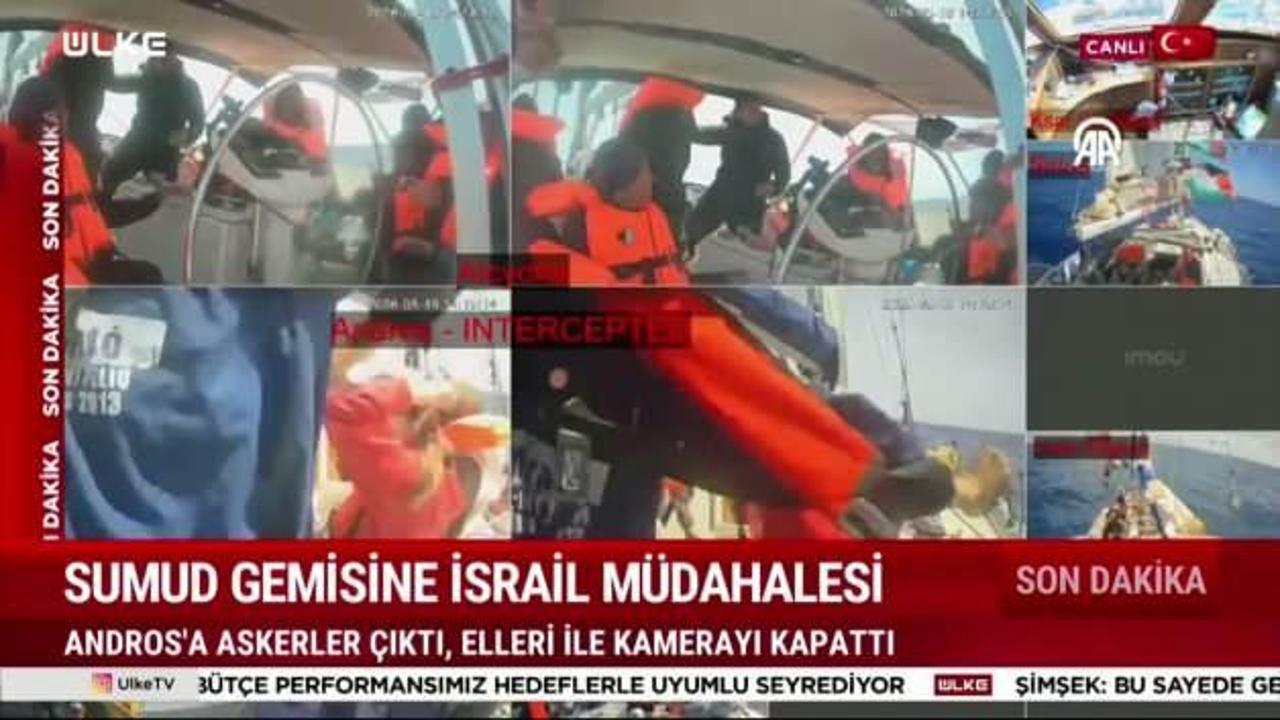 Soykırımcı İsrail'den Sumud Filosu'na yeni saldırı! İşte o anlar