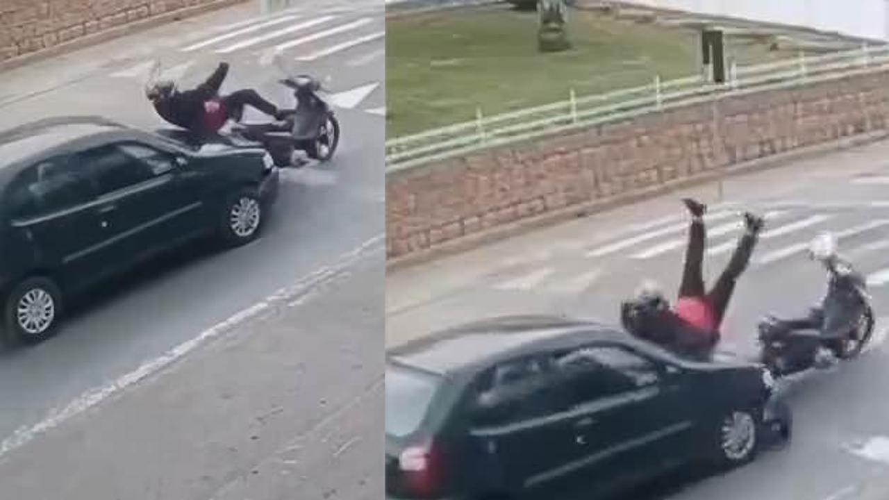 Brezilya'da yayaya yol veren motosikletliye otomobil çarptı