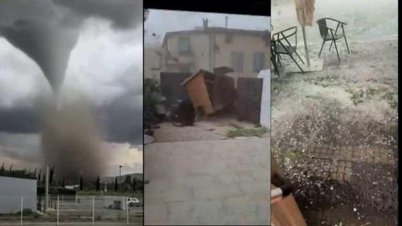 Fransa'yı hortum vurdu! Babanın cam kapıyı elleriyle tuttuÄu anlar viral oldu