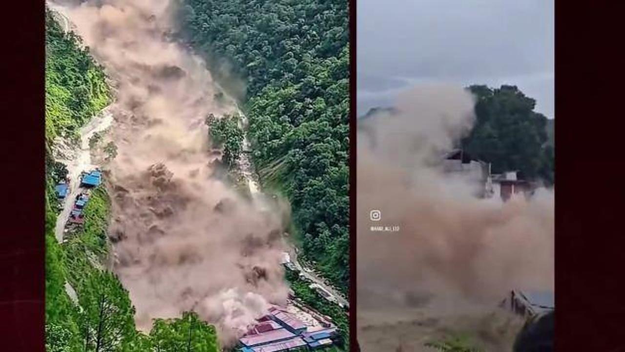 Nepal'deki sel felaketinin ürkütücü görüntüleri ortaya çıktı