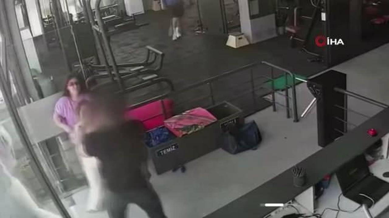 Spor salonunda kadına Åiddet kamerada