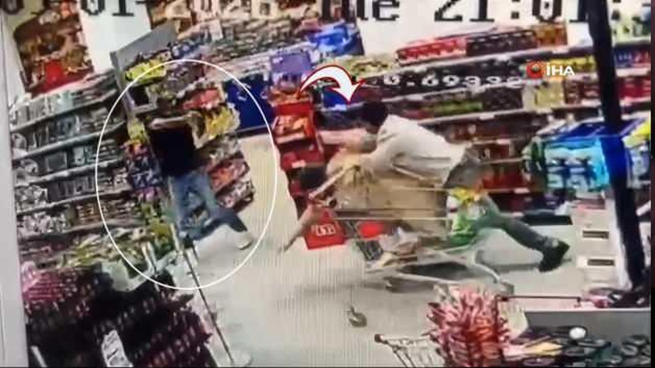 Ankara’da markette silahlı kavga güvenlik kamerala…