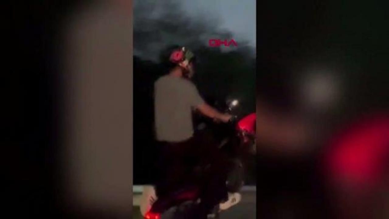 Beykoz’da motosikletlinin tek teker Åovu trafiÄi tehlikeye attı