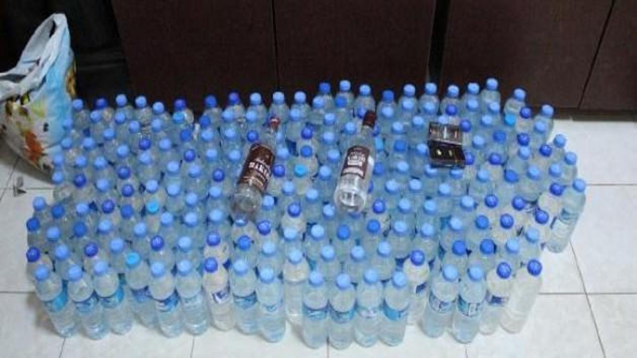 200 şişe sahte içki ele geçirildi