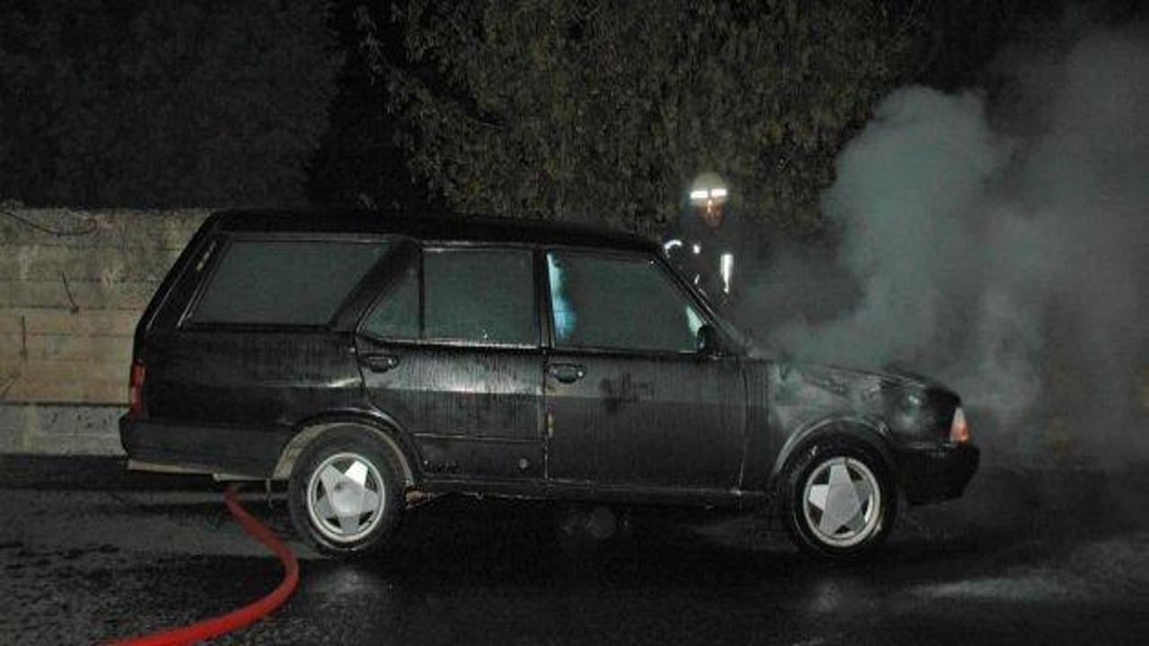 Çorlu'da otomobil yangını