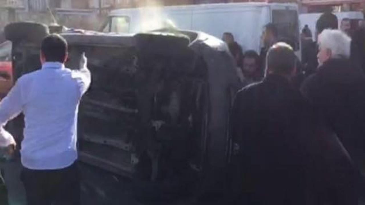 Olay yerine giden polis ekipleri kaza yaptı