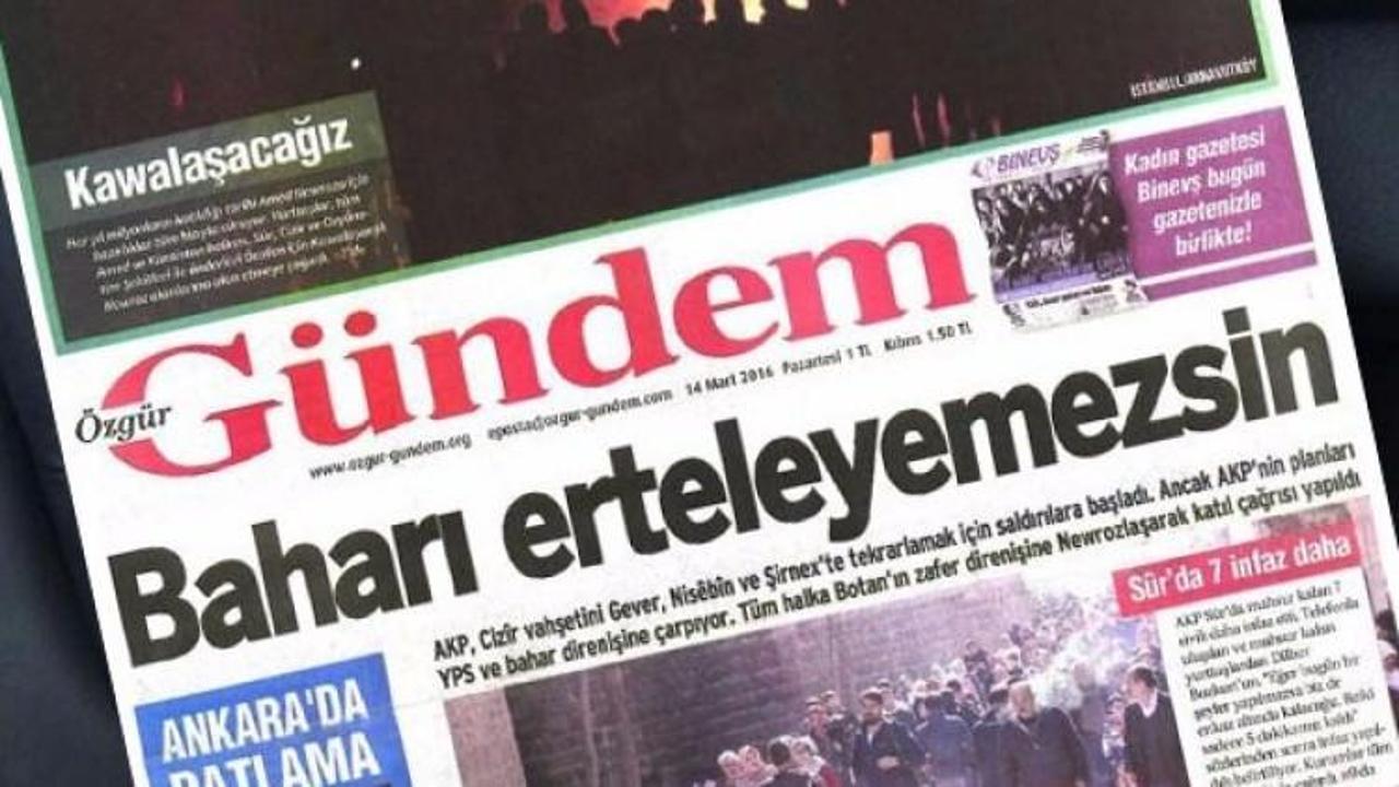 Özgür Gündem gazetesi hakkında toplatma kararı