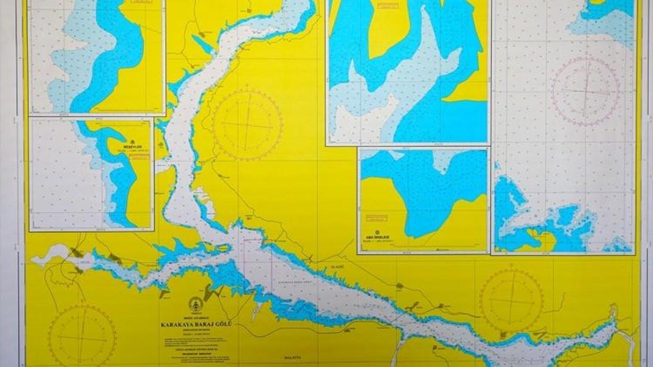 Karakaya Baraj Gölü'nün haritası çıkarıldı